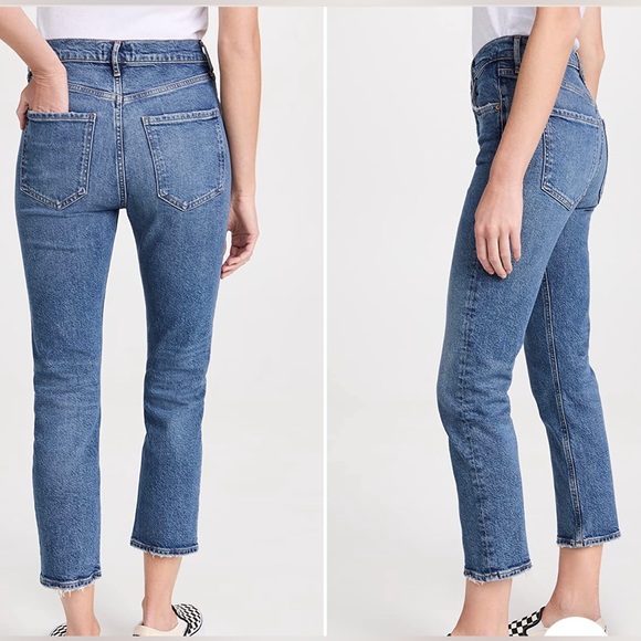 Agolde Blue Straight Leg Jeans - Picture 2 of 7